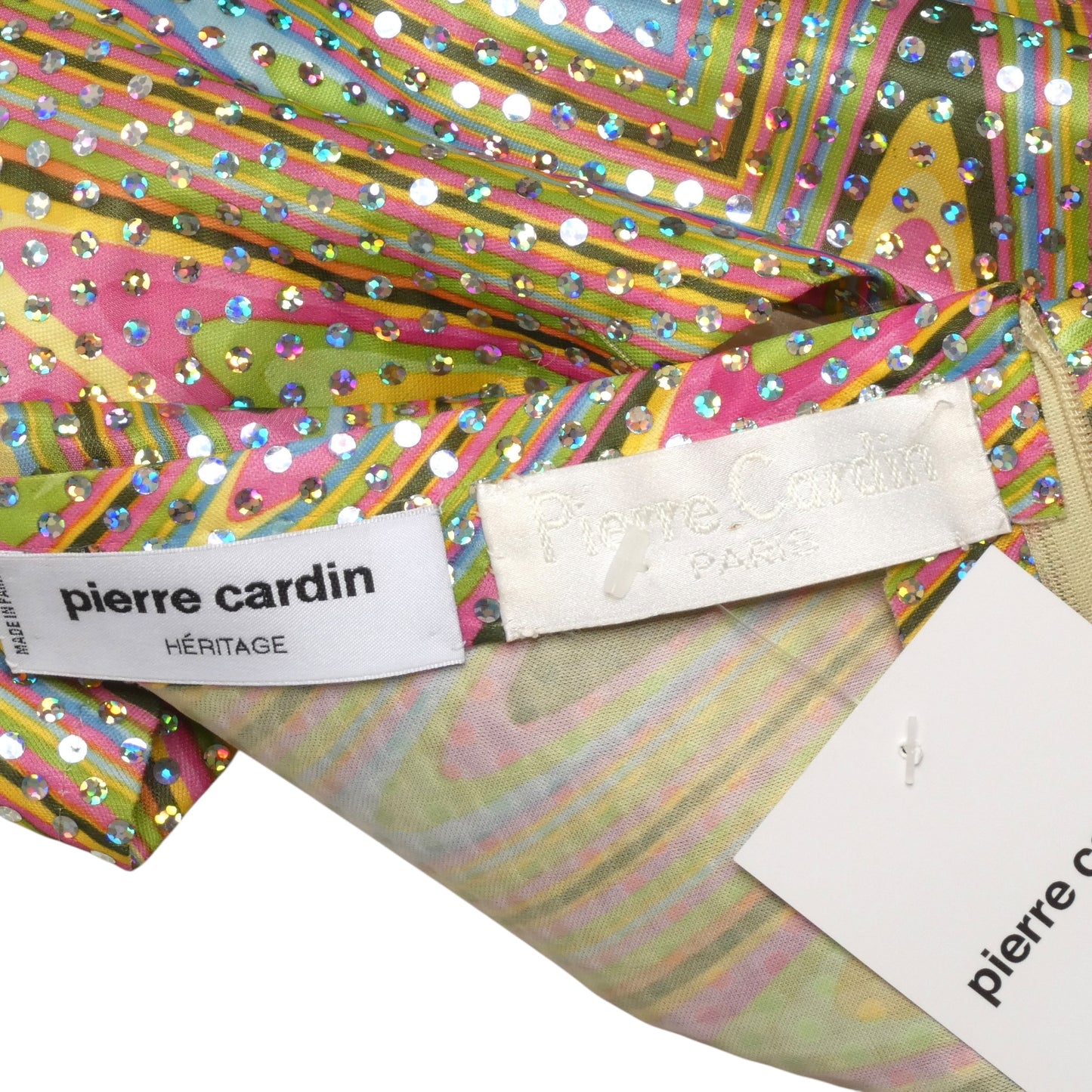 PIERRE CARDIN (HAUTE COUTURE) -2009 Printed Hologram Knit Dress, Size 6/8