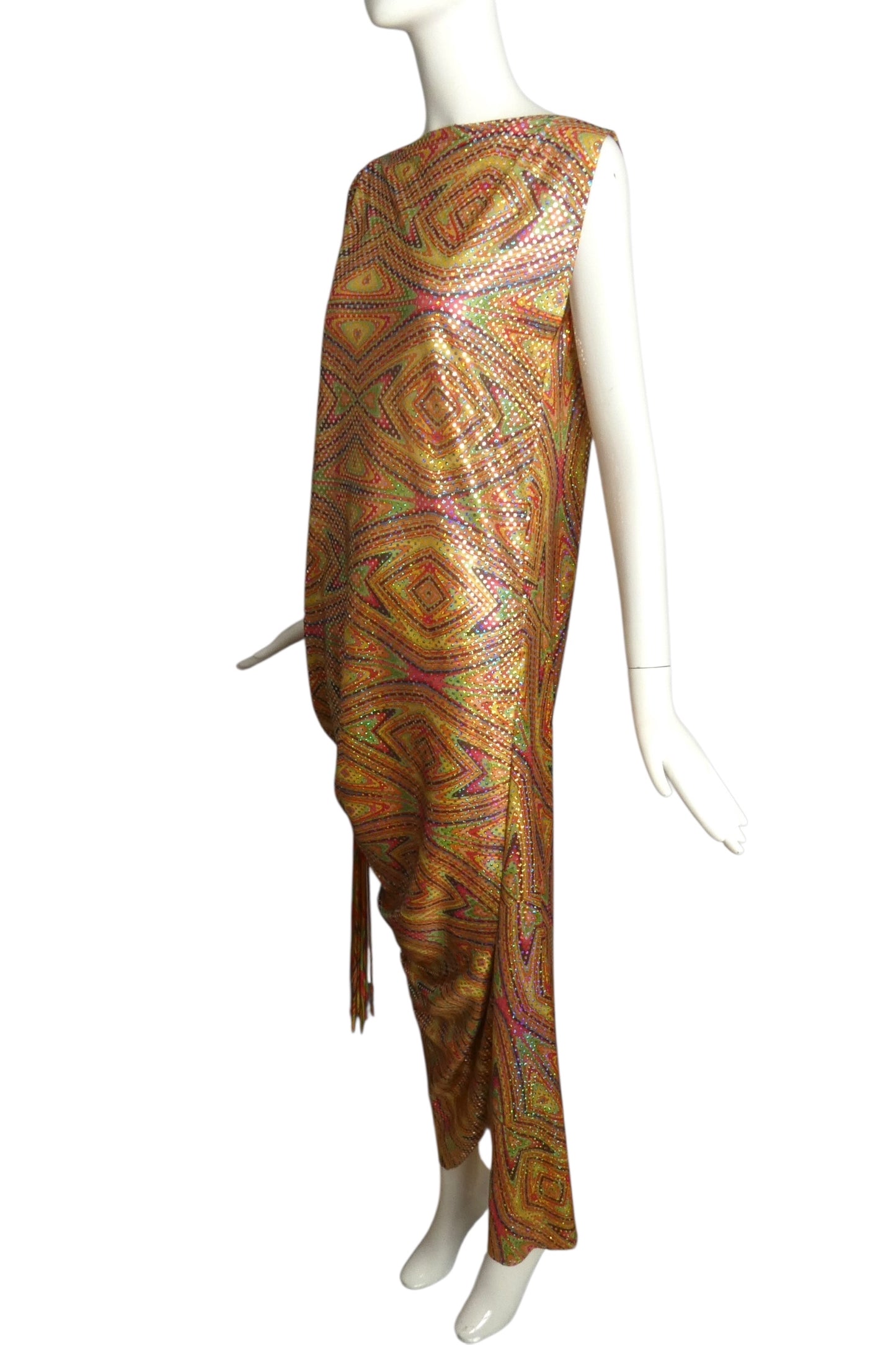 PIERRE CARDIN  -2009 Printed Hologram Knit Dress, Size 8/10