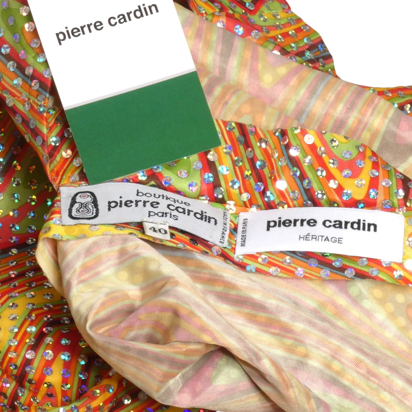 PIERRE CARDIN  -2009 Printed Hologram Knit Dress, Size 8/10