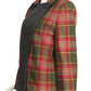 PIERRE CARDIN Boutique-1997 Plaid Wool & Leather Jacket, Size-6
