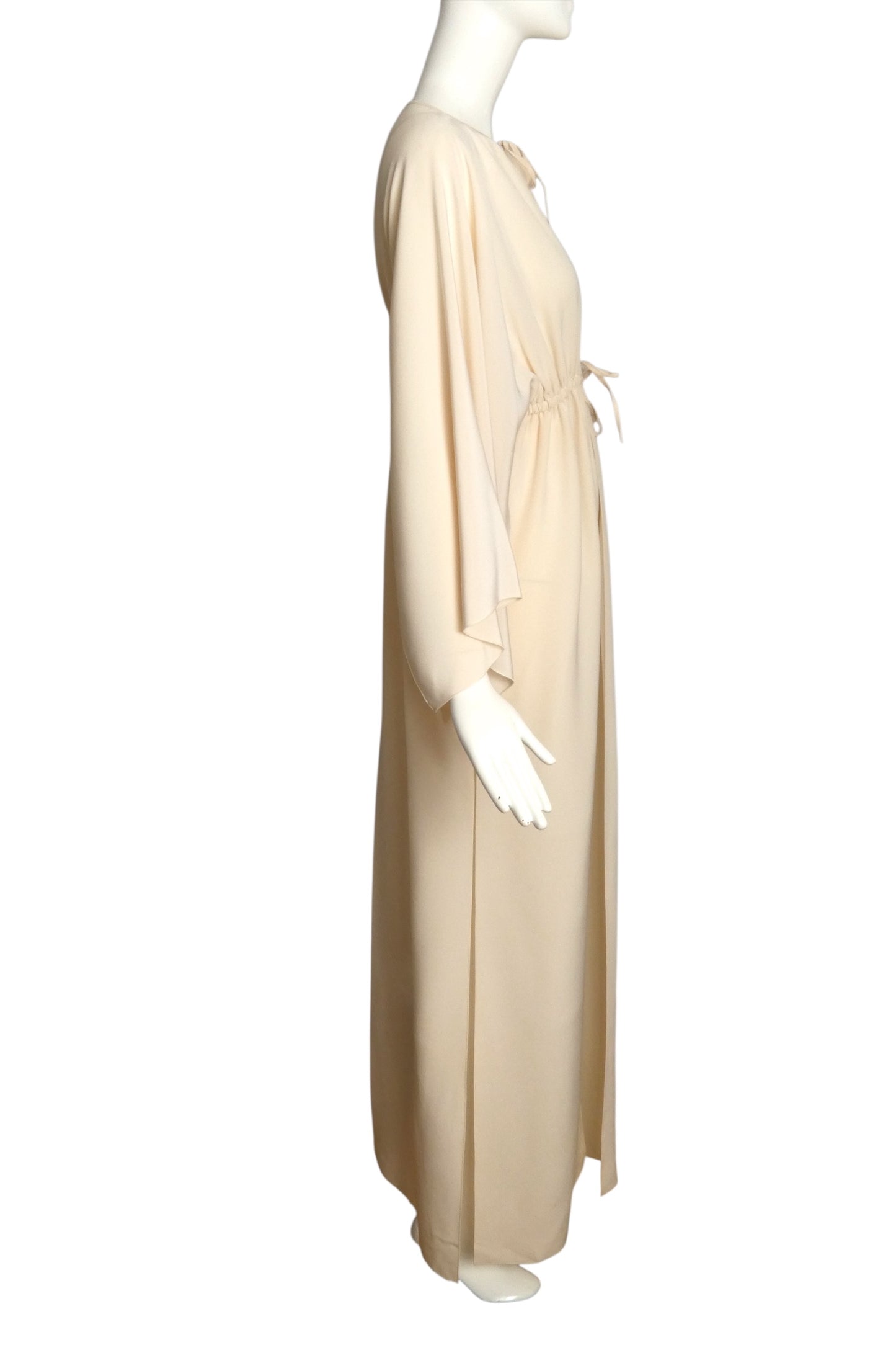 PIERRE CARDIN -2000 Ivory Crepe Hostess Coat , Size 6