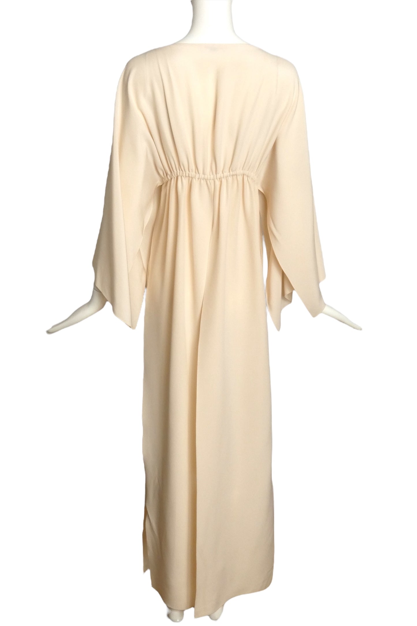 PIERRE CARDIN -2000 Ivory Crepe Hostess Coat , Size 6