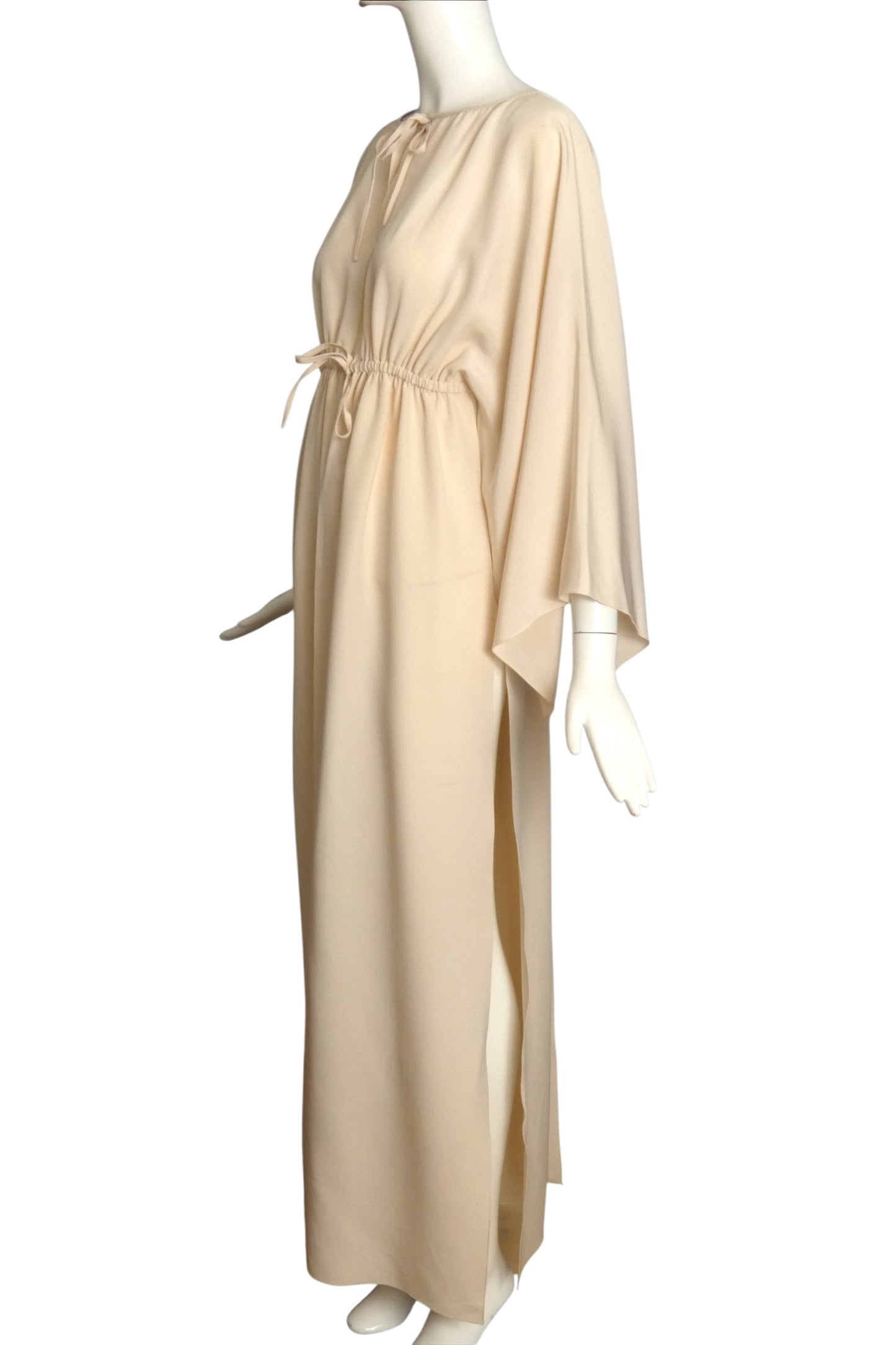 PIERRE CARDIN -2000 Ivory Crepe Hostess Coat , Size 6