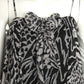 PIERRE CARDIN -2000 Black & White Printed Chiffon Evening Dress, Size 8
