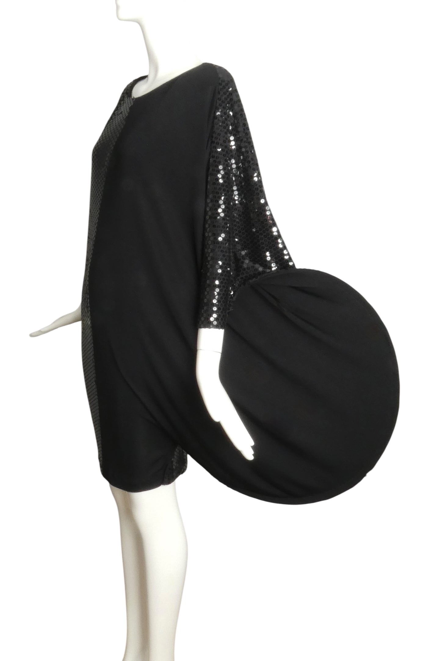 PIERRE CARDIN (HAUTE COUTURE)-2009 Sequin Knit Hoop Dress, Size-2