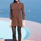 PIERRE CARDIN BOUTIQUE-2009 Brown Wool Knit Dress, Size-8