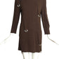 PIERRE CARDIN BOUTIQUE-2009 Brown Wool Knit Dress, Size-8