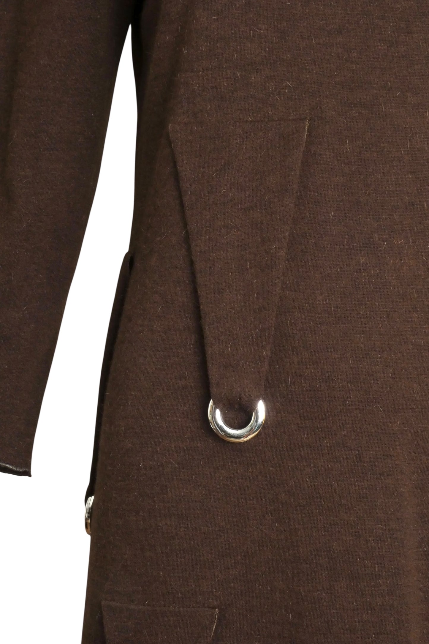 PIERRE CARDIN BOUTIQUE-2009 Brown Wool Knit Dress, Size-8