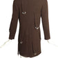 PIERRE CARDIN BOUTIQUE-2009 Brown Wool Knit Dress, Size-8