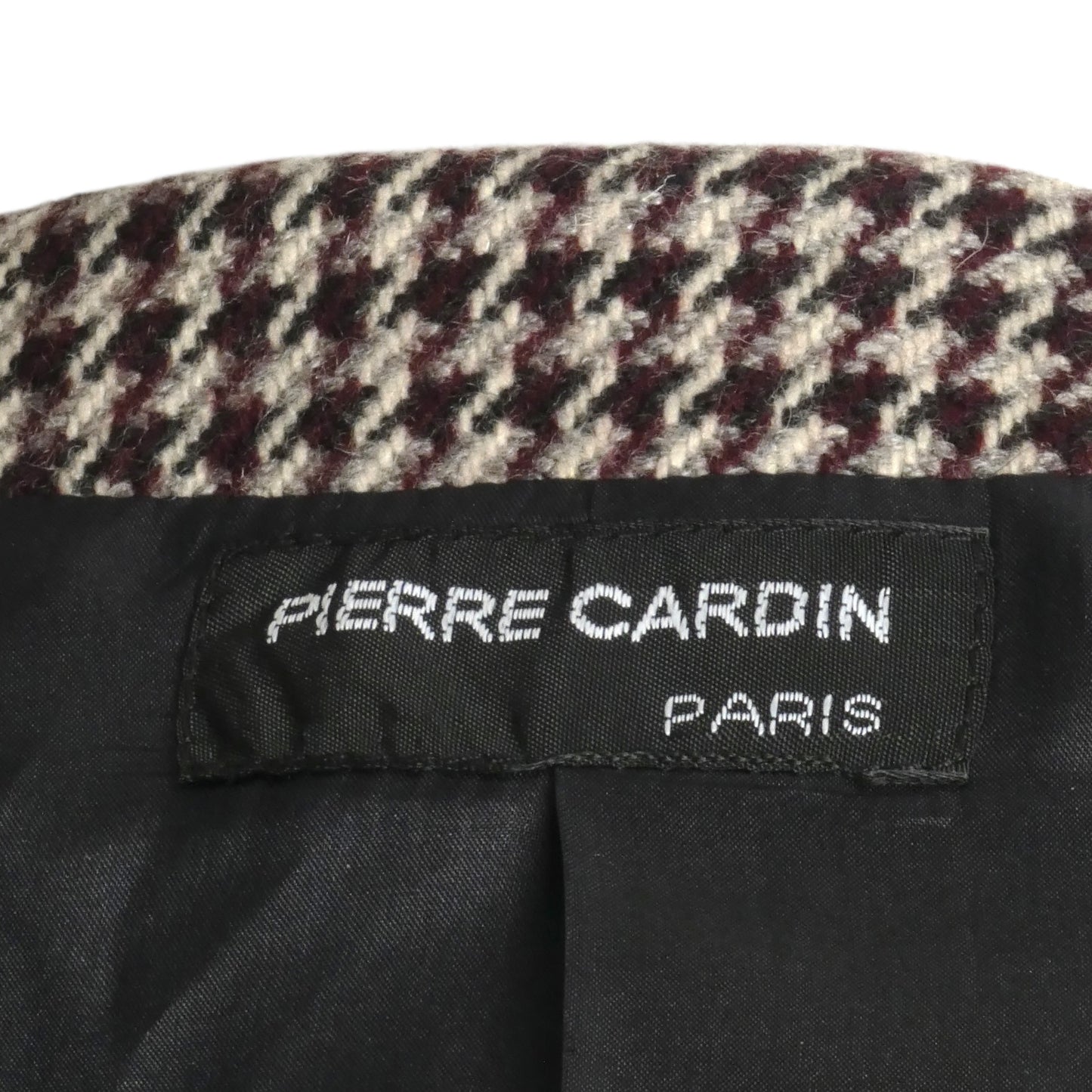 PIERRE CARDIN (HAUTE COUTURE)-1998 Brown Wool Houndstooth Vest, Size-6