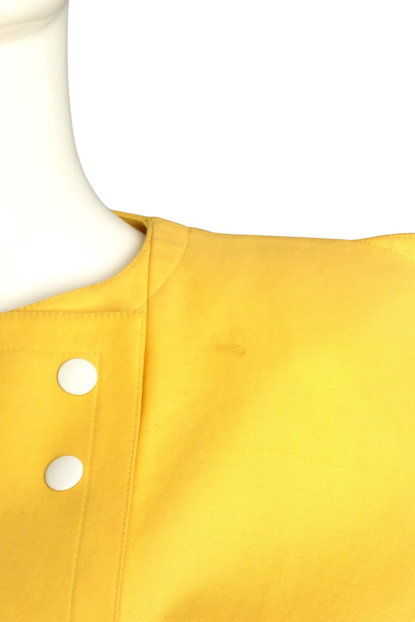 PIERRE CARDIN- 1994 Yellow Cotton Twill Vest, Size 6