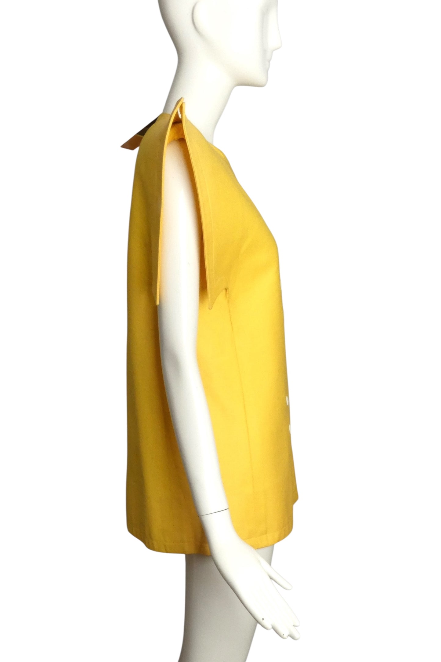 PIERRE CARDIN- 1994 Yellow Cotton Twill Vest, Size 6