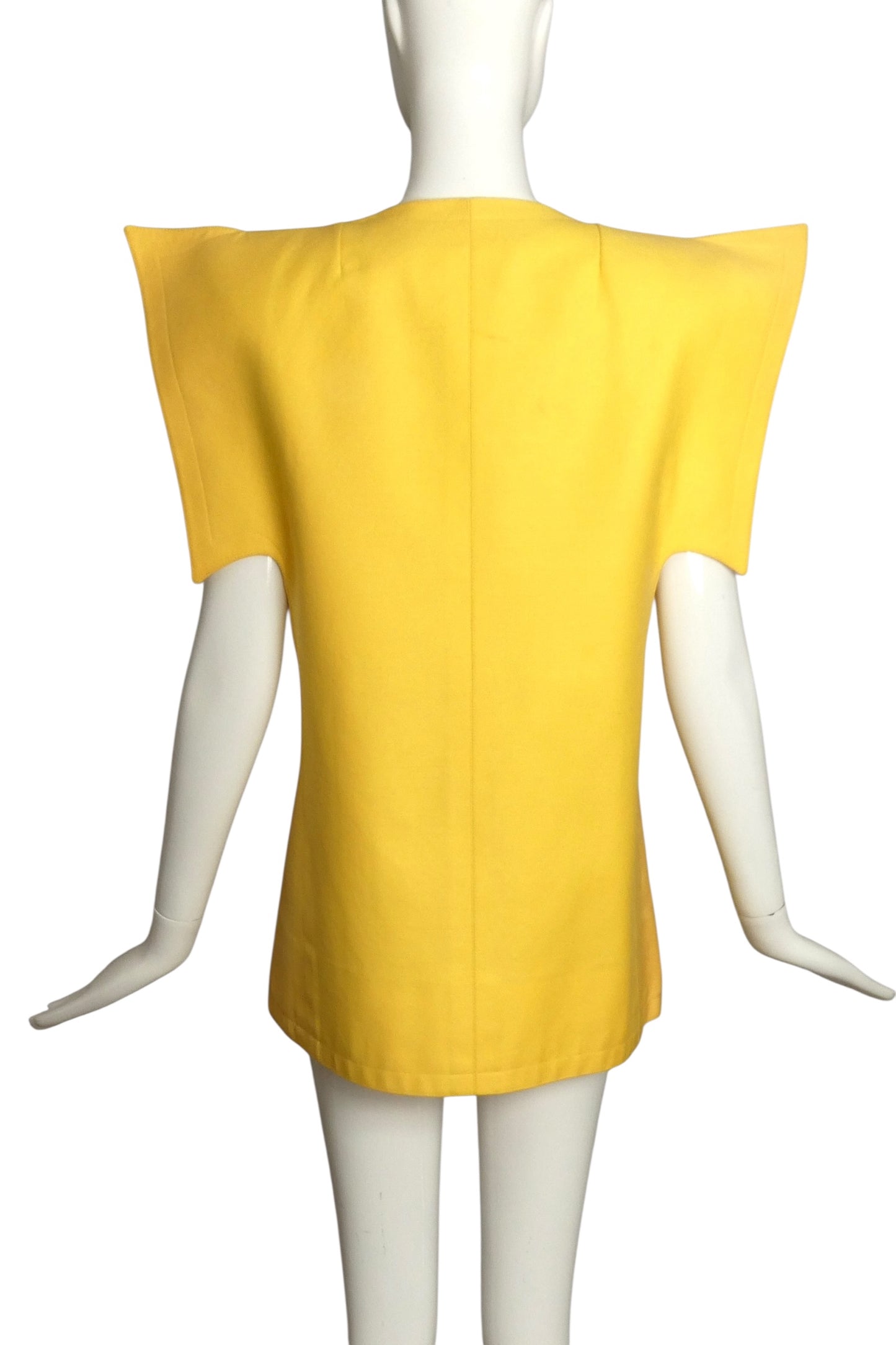 PIERRE CARDIN- 1994 Yellow Cotton Twill Vest, Size 6
