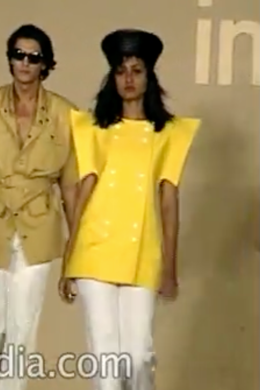 PIERRE CARDIN- 1994 Yellow Cotton Twill Vest, Size 6