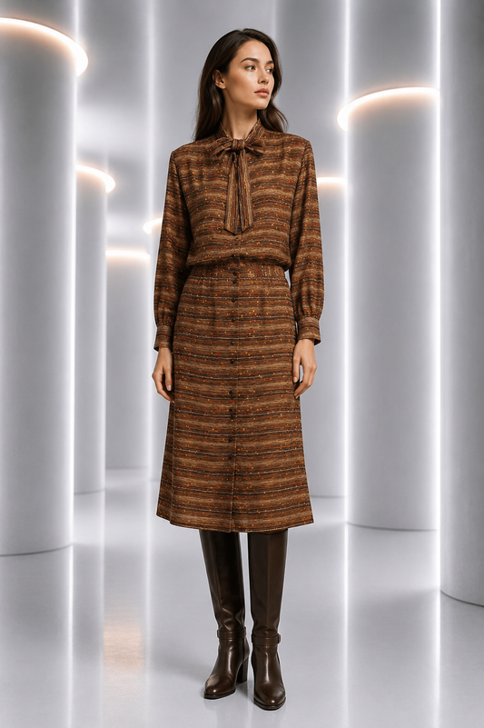 PIERRE CARDIN - 1981 2pc Wool Ensemble, Size-6