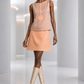 PIERRE CARDIN - 2008 2pc Peach Knit Skirt Ensemble, Size-4