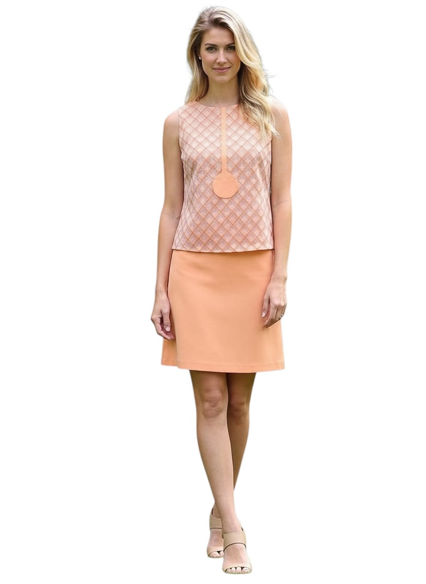 2008 2pc Peach Knit Skirt Ensemble, Size-4