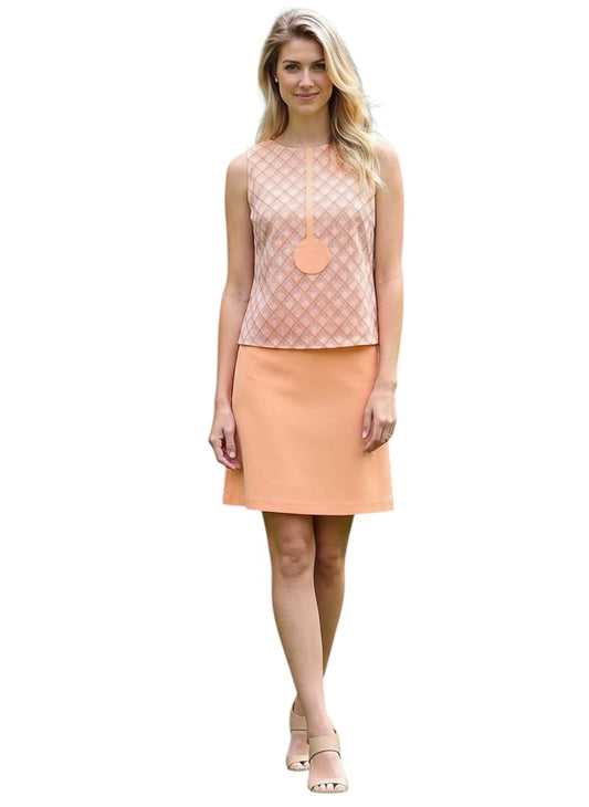 2008 2pc Peach Knit Skirt Ensemble, Size-4