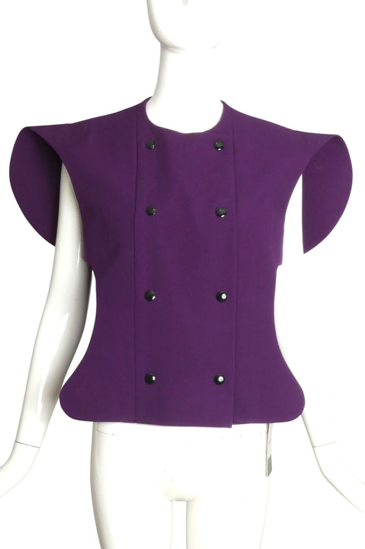 PIERRE CARDIN (HAUTE COUTURE)-1993 Sculptured Wool Vest, Size-6