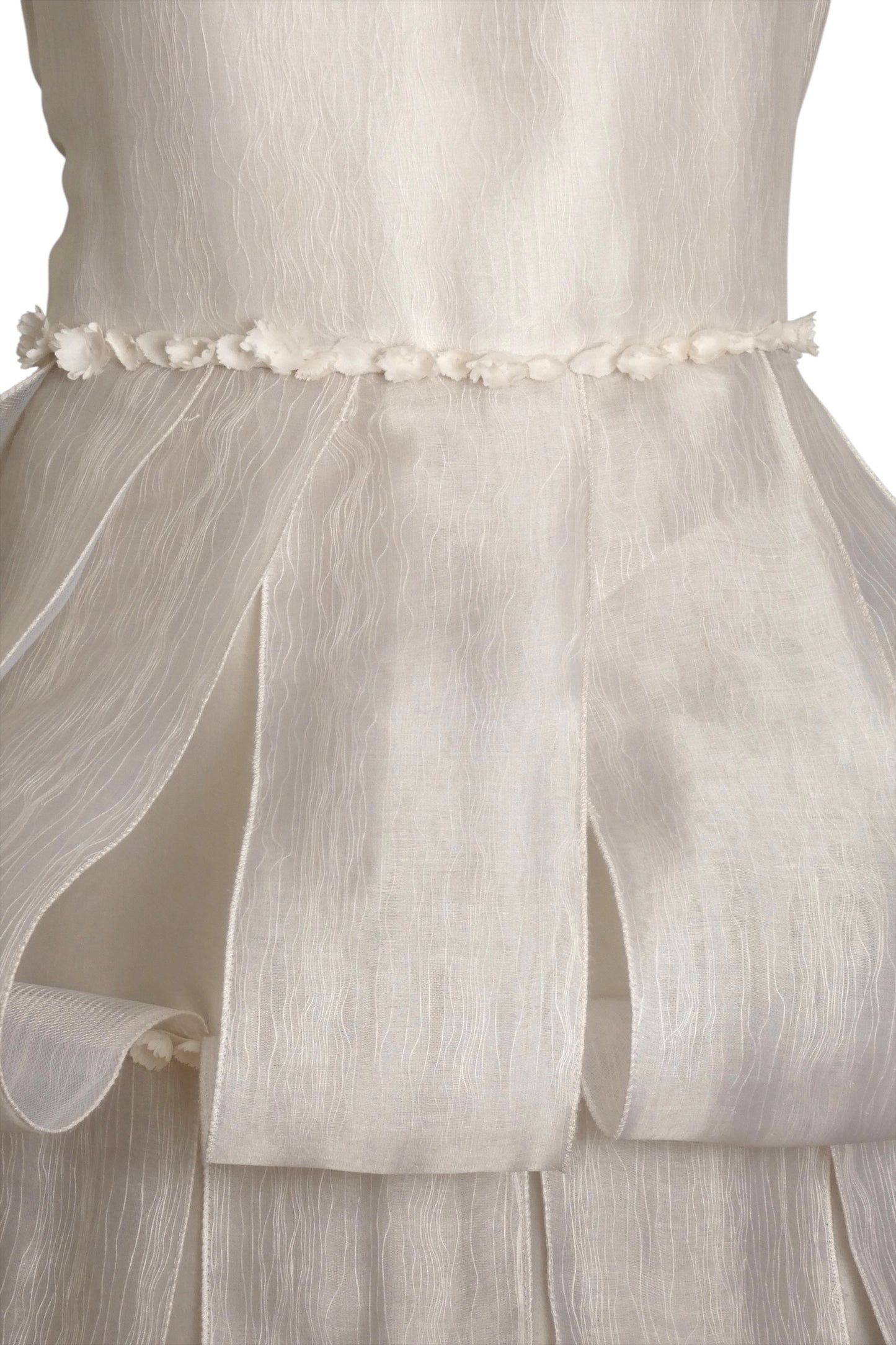 PIERRE CARDIN (HAUTE COUTURE)- 2000 White Organza Tiered Wedding Gown, Size 8