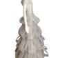 PIERRE CARDIN (HAUTE COUTURE)- 2000 White Organza Tiered Wedding Gown, Size 8