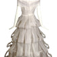 PIERRE CARDIN (HAUTE COUTURE)- 2000 White Organza Tiered Wedding Gown, Size 8