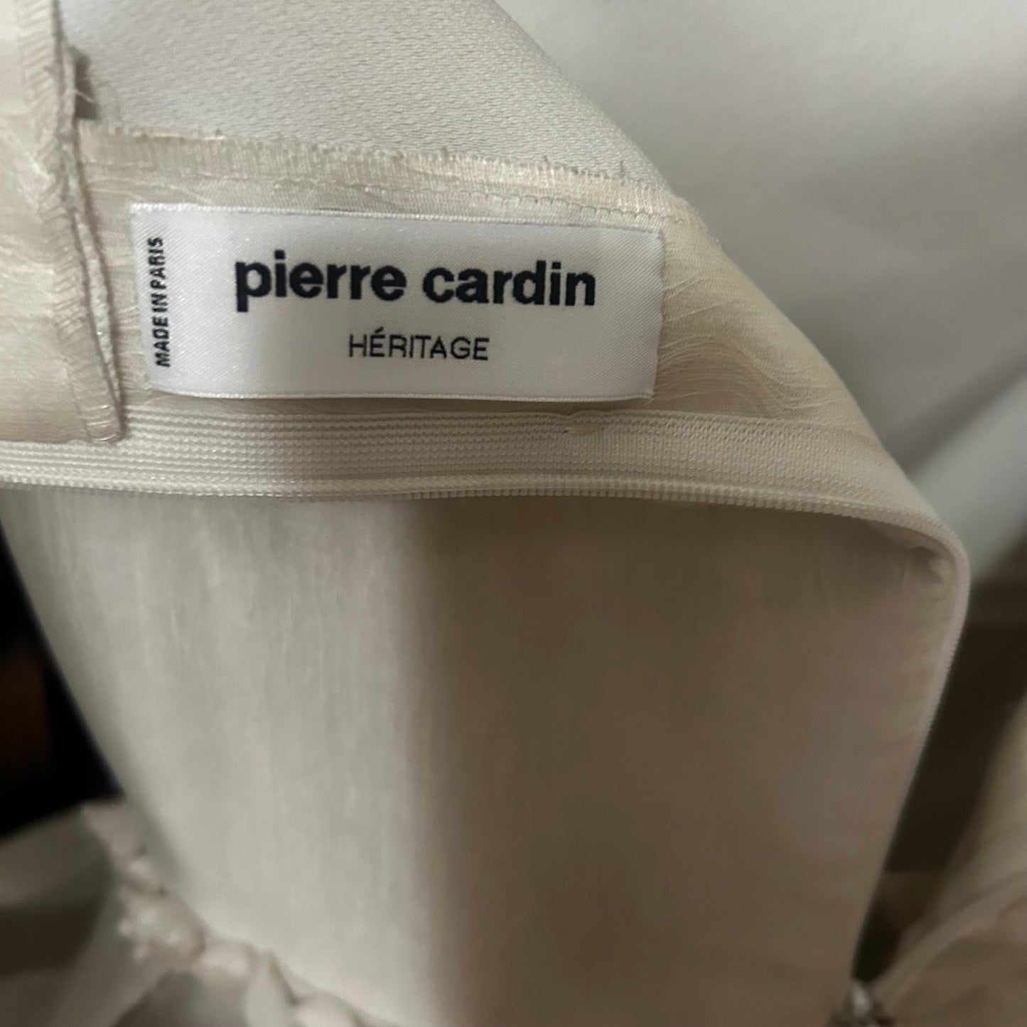 PIERRE CARDIN (HAUTE COUTURE)- 2000 White Organza Tiered Wedding Gown, Size 8