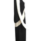 PIERRE CARDIN-1998 Black & Ivory Crepe Evening Dress, Size 8