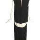 PIERRE CARDIN-1998 Black & Ivory Crepe Evening Dress, Size 8