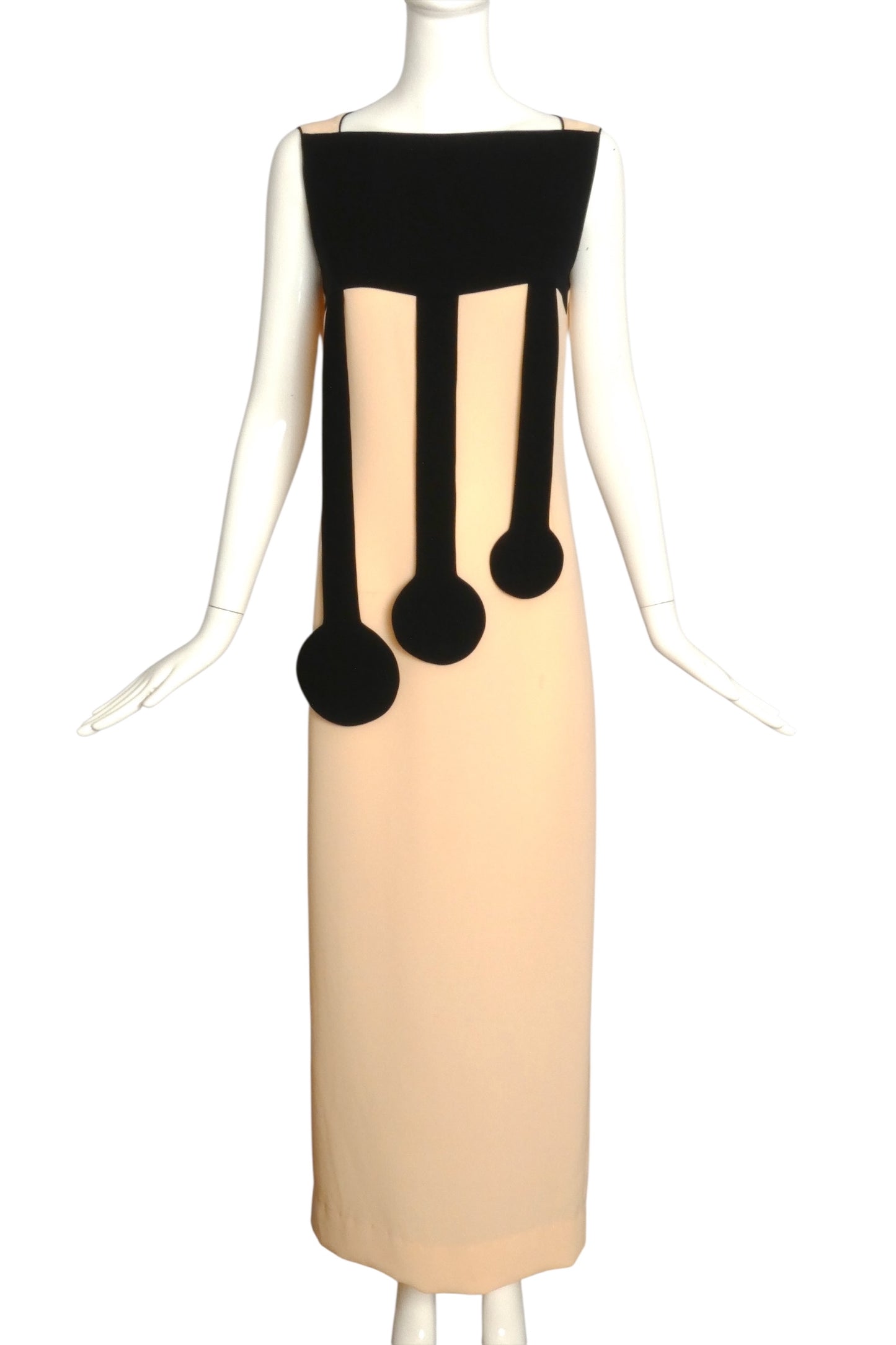 PIERRE CARDIN -2008 Silk Crepe Maxi Dress, Size-6