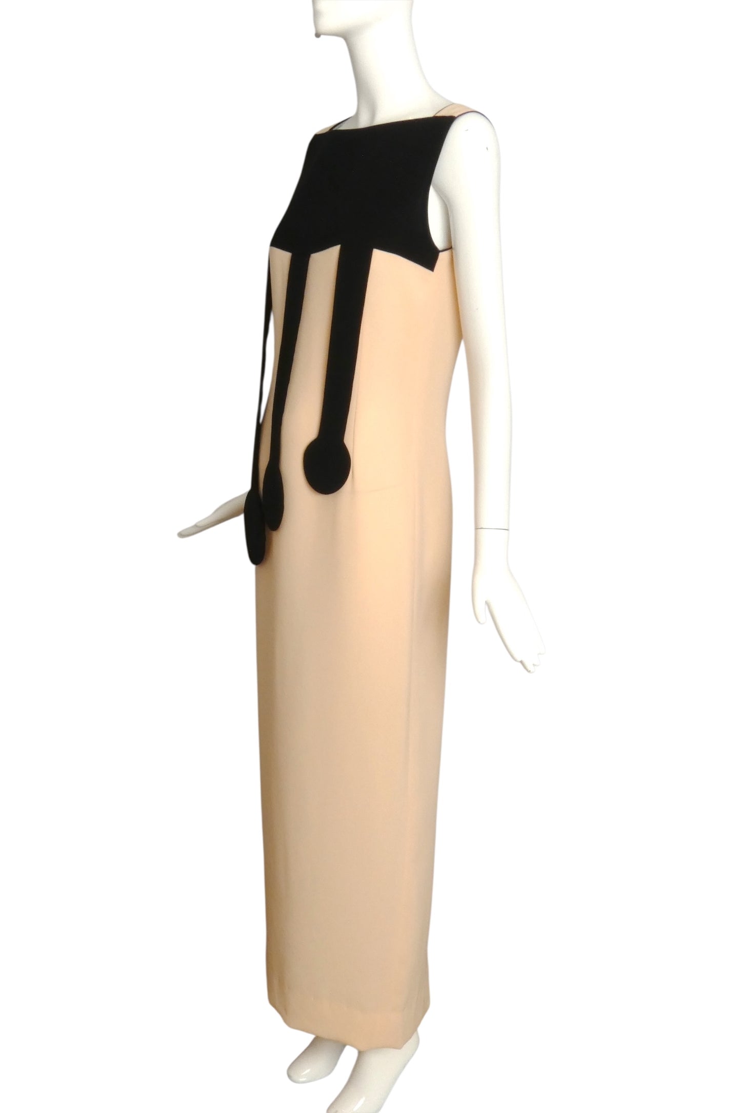 PIERRE CARDIN -2008 Silk Crepe Maxi Dress, Size-6