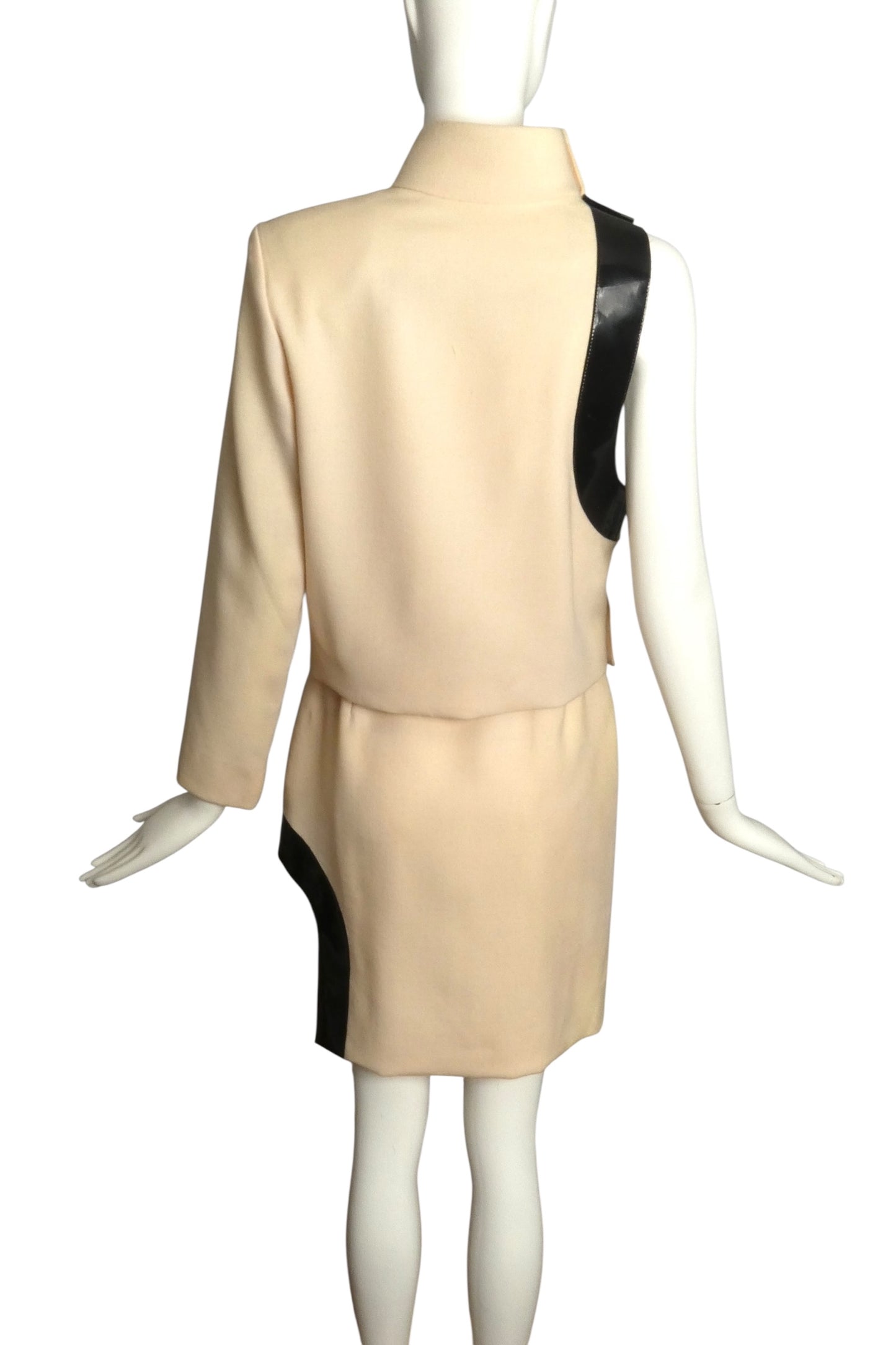 PIERRE CARDIN (HAUTE COUTURE)-2009 2pc Wool & Patent Ensemble, Size-4