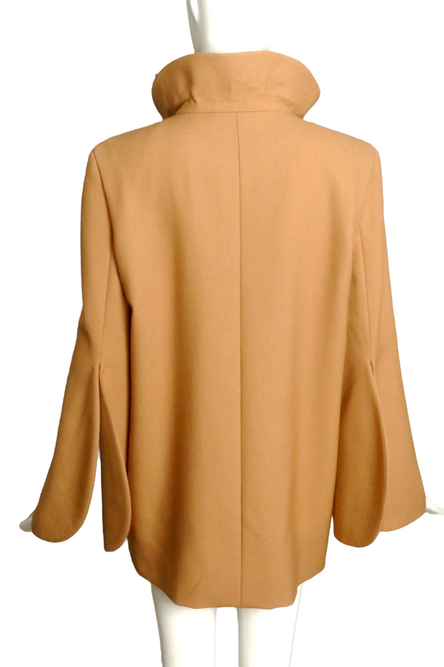 PIERRE CARDIN (HAUTE COUTURE)-1991 Beige Wool Sculpted Jacket, Size-8