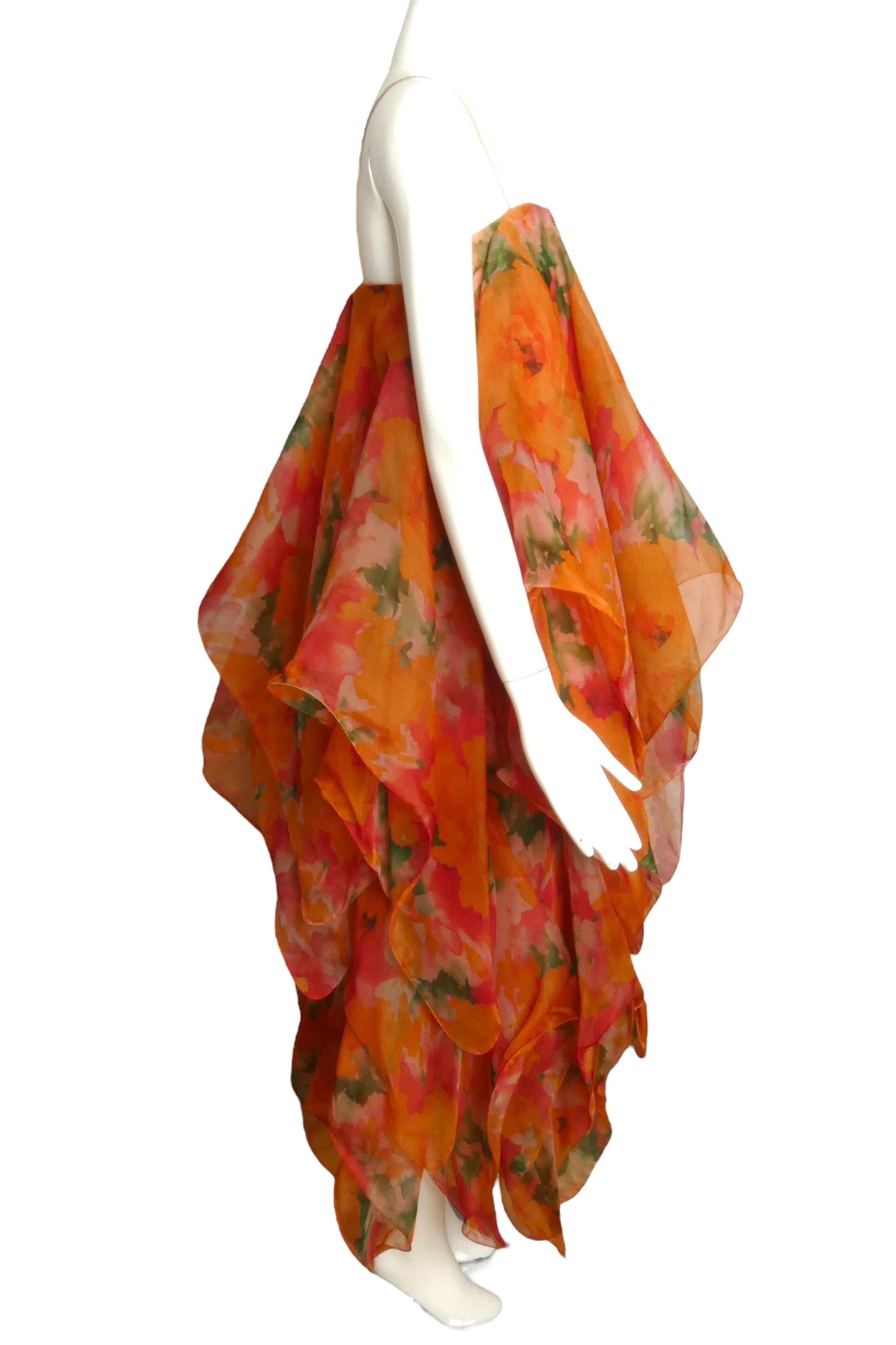 PIERRE CARDIN (HAUTE COUTURE) -1994 Printed Organza Evening Dress, Size 4