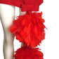 PIERRE CARDIN EVOLUTION-2000 Red Knit & Feather Dress, Size-2