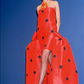 PIERRE CARDIN BOUTIQUE-1994 Polka Dot Faille Skirt, Size-6