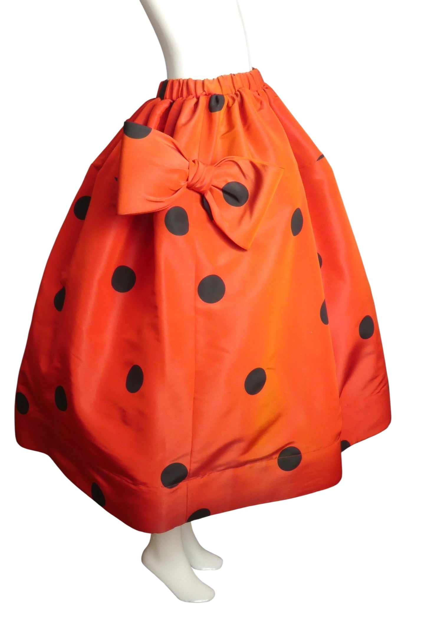 PIERRE CARDIN BOUTIQUE-1994 Polka Dot Faille Skirt, Size-6