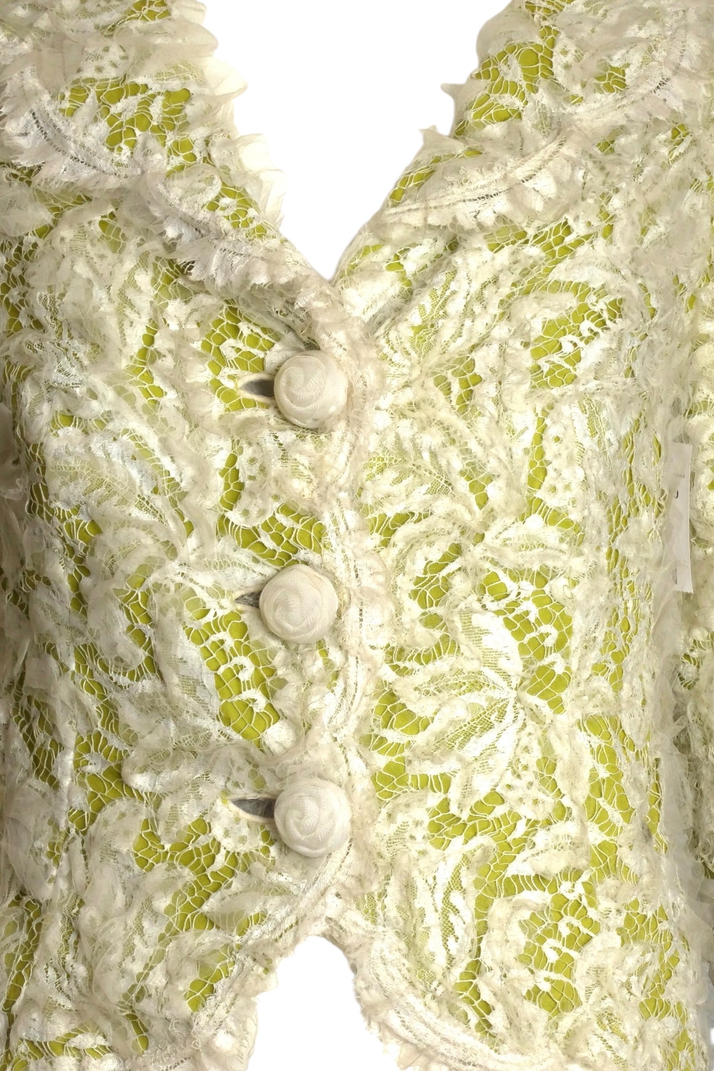 TRAVILLA- 1960s Organza & Lace Ribbon Blazer, Size 4