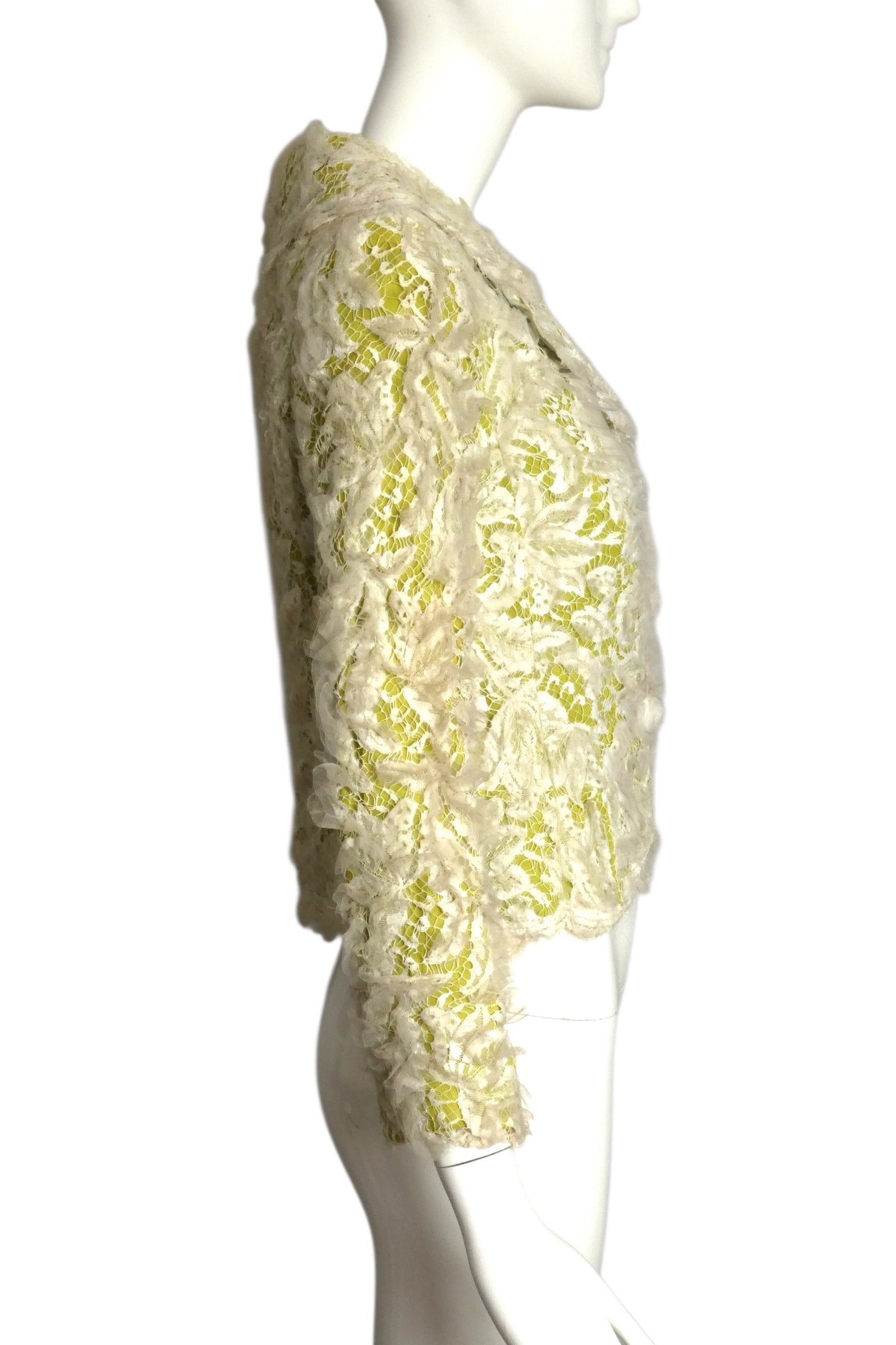 TRAVILLA- 1960s Organza & Lace Ribbon Blazer, Size 4