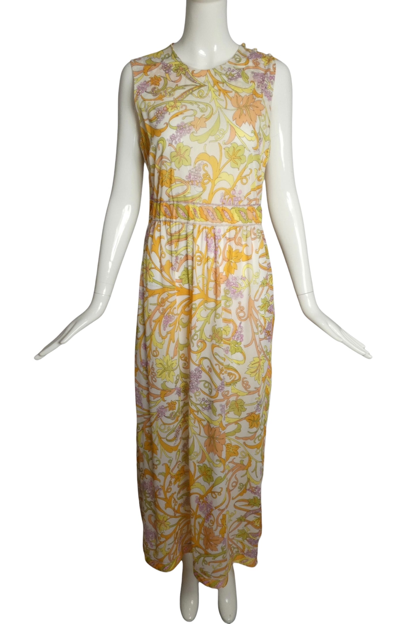 EMILIO PUCCI FOR FORMFIT ROGERS- 1970s Printed Nylon Nightgown, Size 6