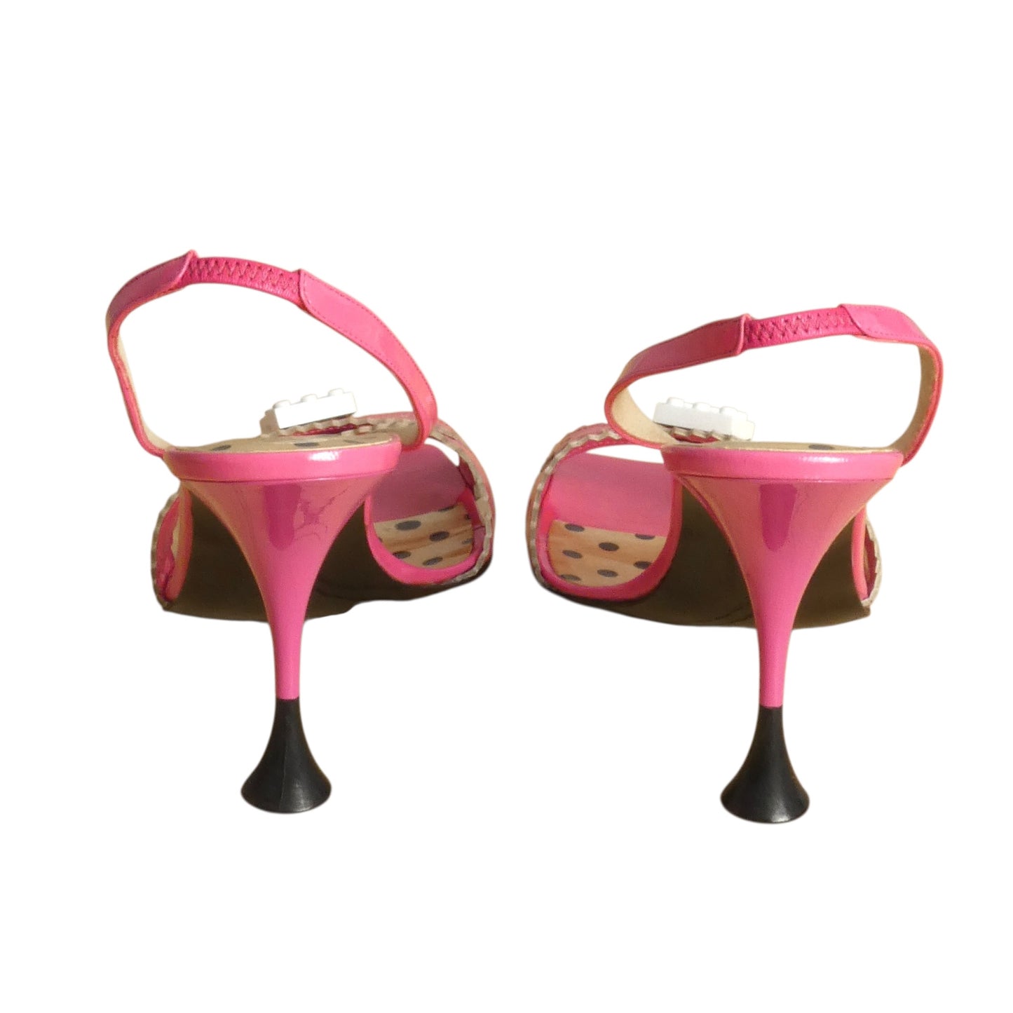 2000s Patent Sling Back Sandals, Size-40