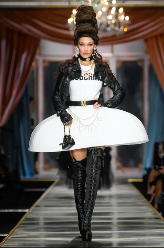 MOSCHINO COUTURE- NWT 2020 White Ghost Pannier Dress, Size 4