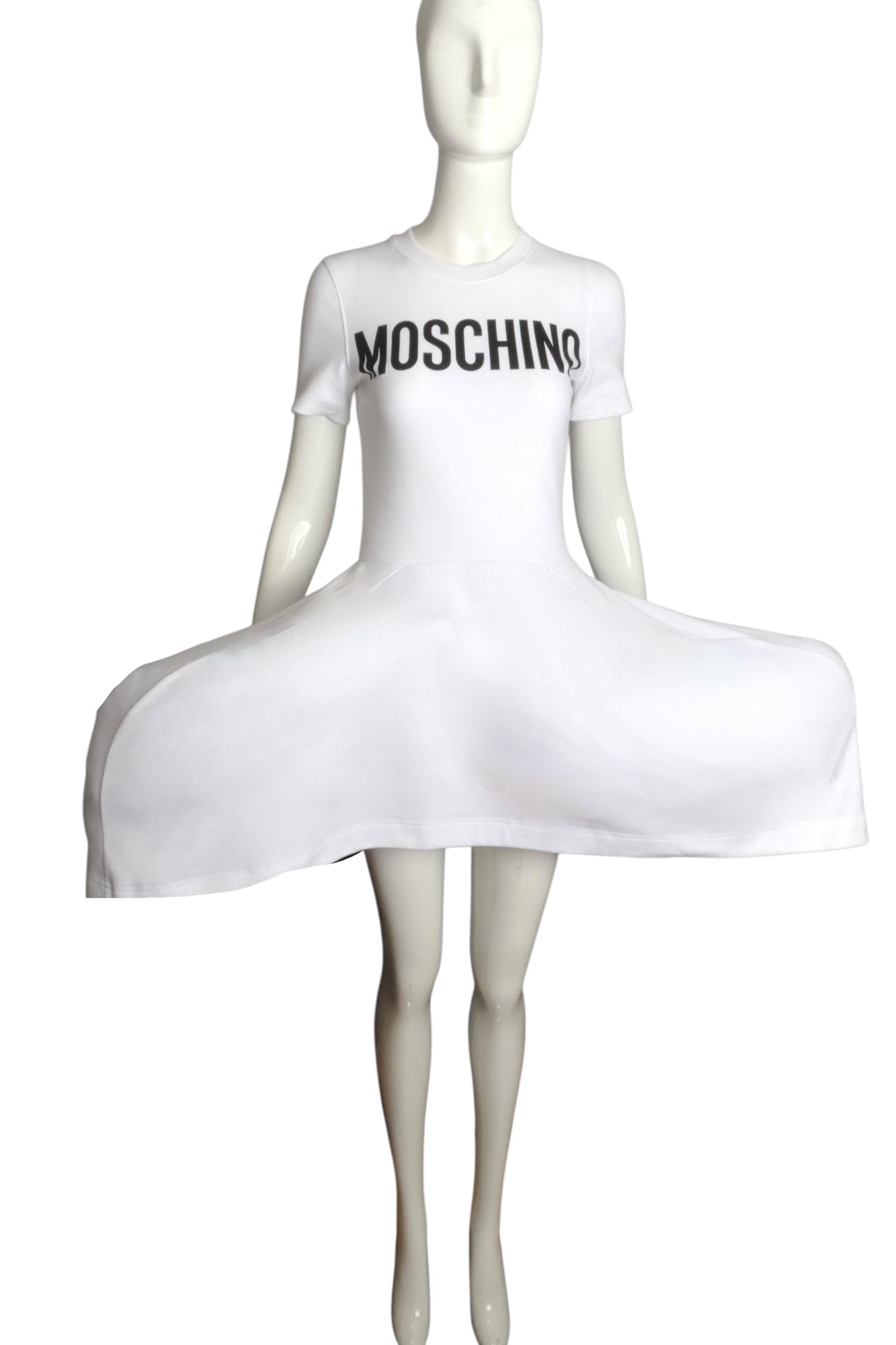 MOSCHINO COUTURE- NWT 2020 White Ghost Pannier Dress, Size 4