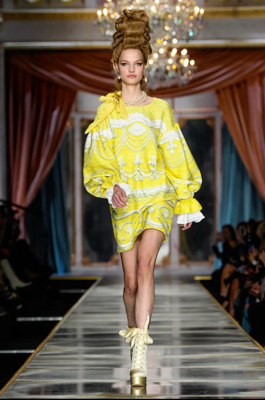 MOSCHINO COUTURE- NWT 2020 "Frosting" Print Dress, Size 2