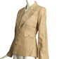 PIERRE CARDIN- 1990s Tan Raw Silk Blazer, Size 10