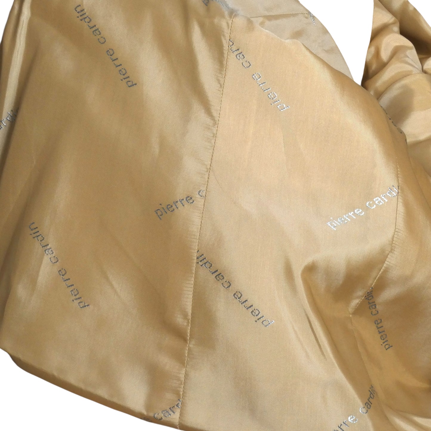 PIERRE CARDIN- 1990s Tan Raw Silk Blazer, Size 10
