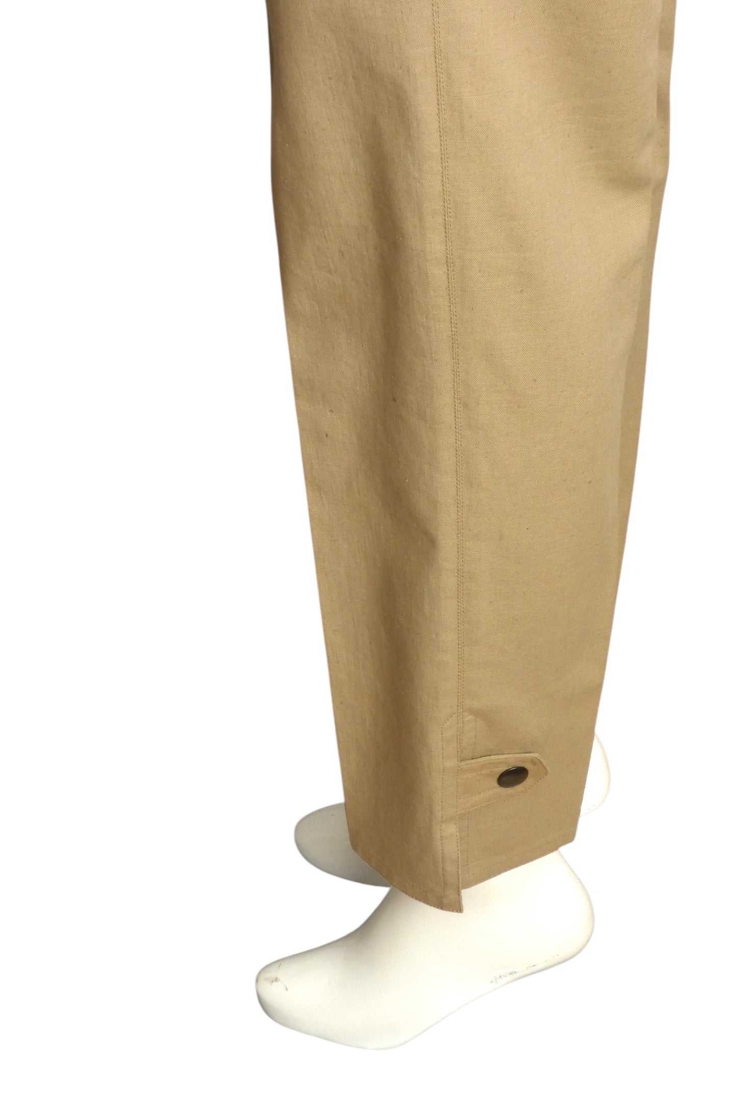 PIERRE CARDIN (HAUTE COUTURE)-1990s Khaki Cotton Jacket Suit, Size-10