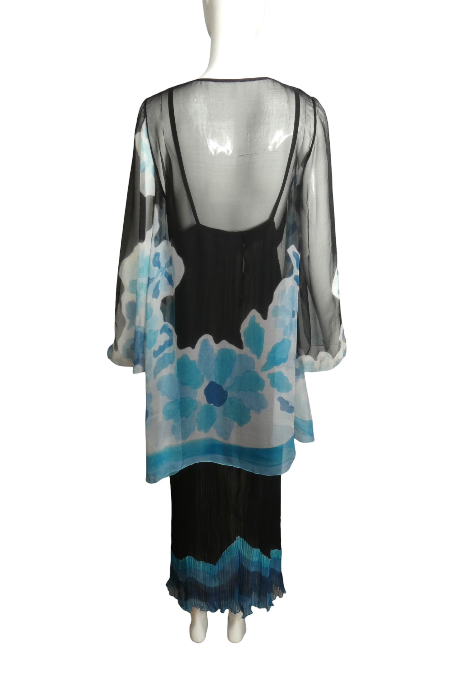1970s 2pc Chiffon Gown, Size 4
