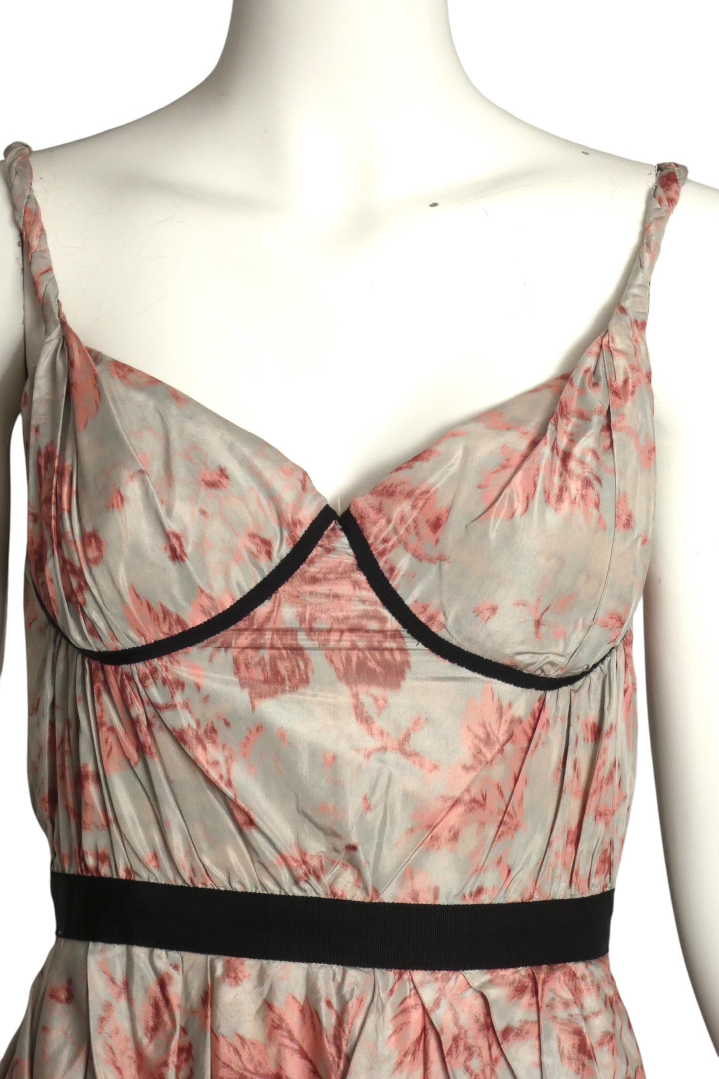 2020s Floral Taffeta Bustier Dress, Size 2