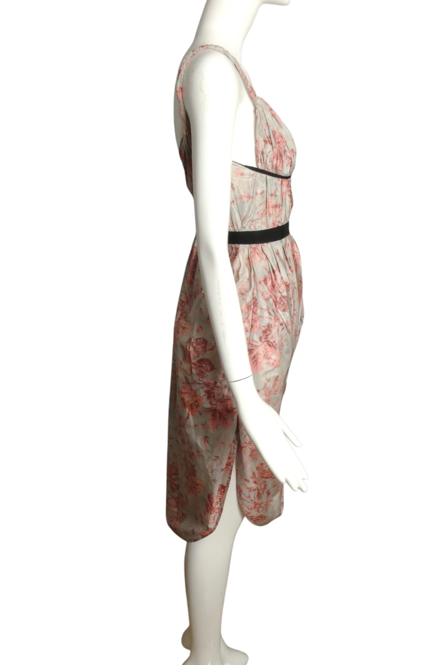 2020s Floral Taffeta Bustier Dress, Size 2